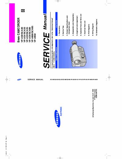 Samsung VP-A30, SCA30, VP-A31, SCA33, VP-A33, SCA35, VP-A34, SCA80, VP-A800, SCA85, VP-A850 Service Manual 8mm Camcorder - Part 1/2 - pag. 16